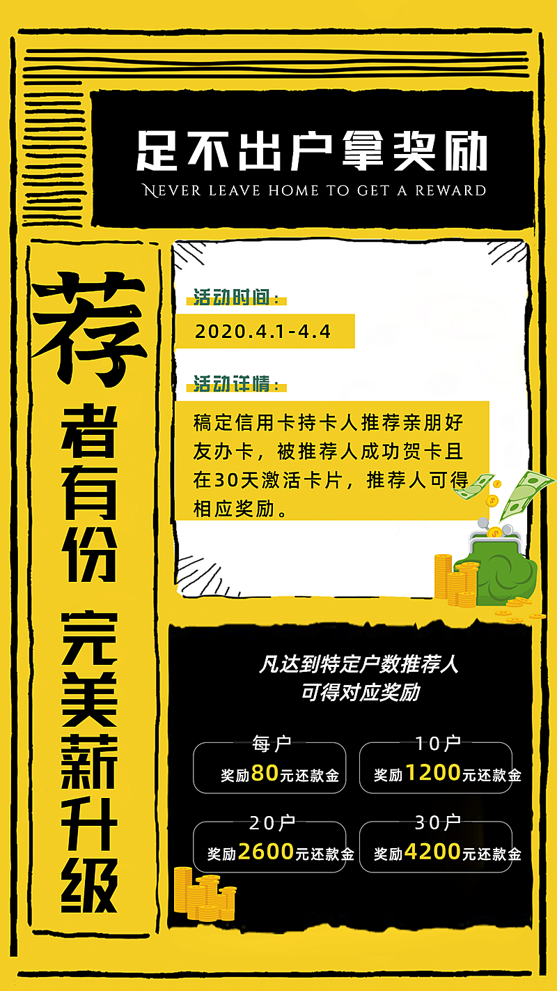 金融保险信用卡推荐办卡赢奖励金融海报
