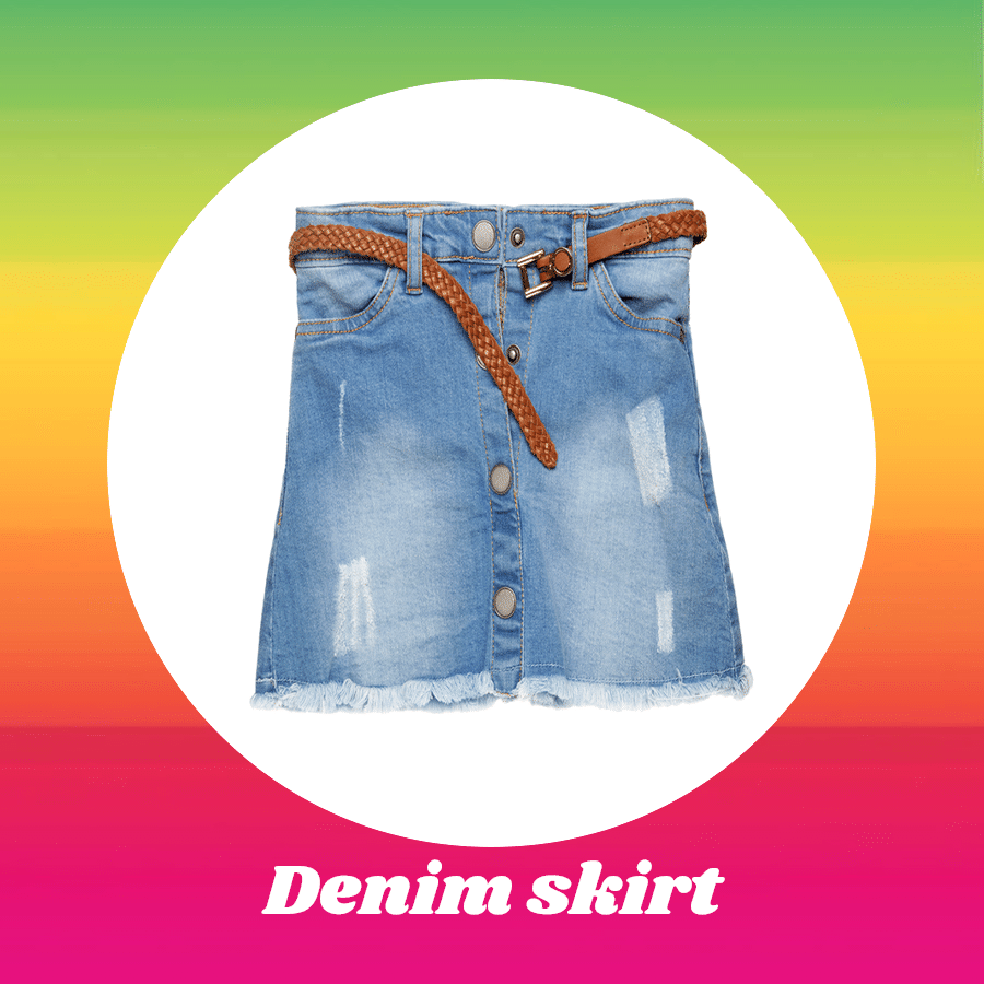 Simple Fashion Denim Skirt Display Instagram Post