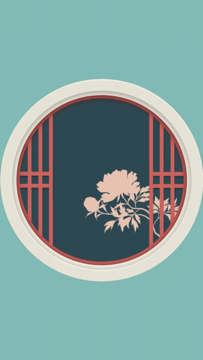 Circle Frame Chinese Window Frame Plants Flowers Instagram Highlight