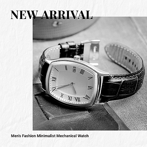Minimalist Men's Mechanical Watch Display Introduction Instagram Post