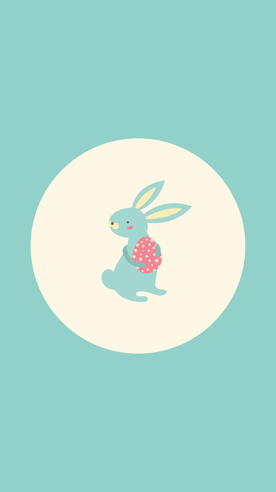 Easter Cyan Background Rabbit Simple Style Instagram Highlight