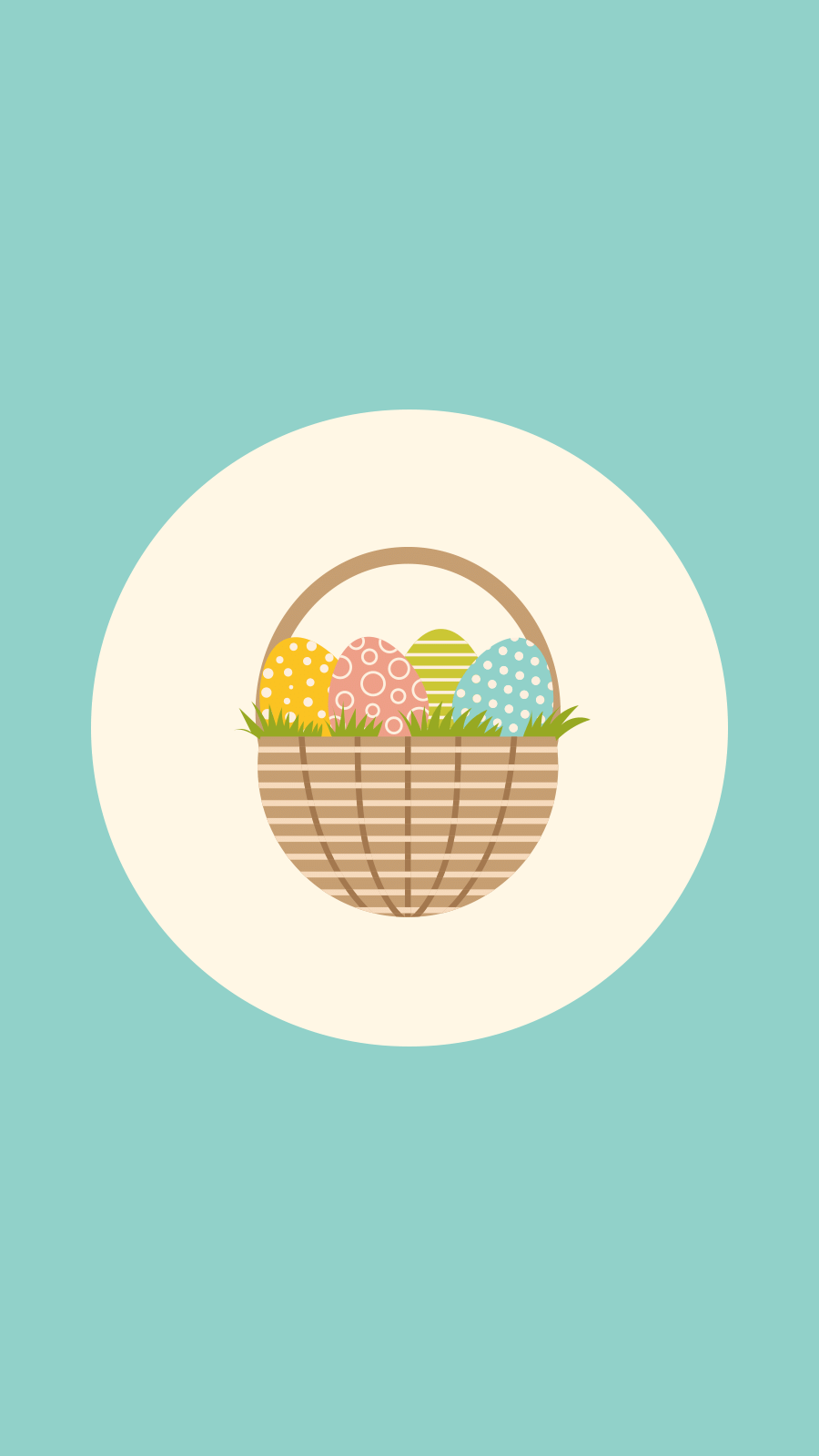 Easter Cyan Background Eggs Simple Style Instagram Highlight