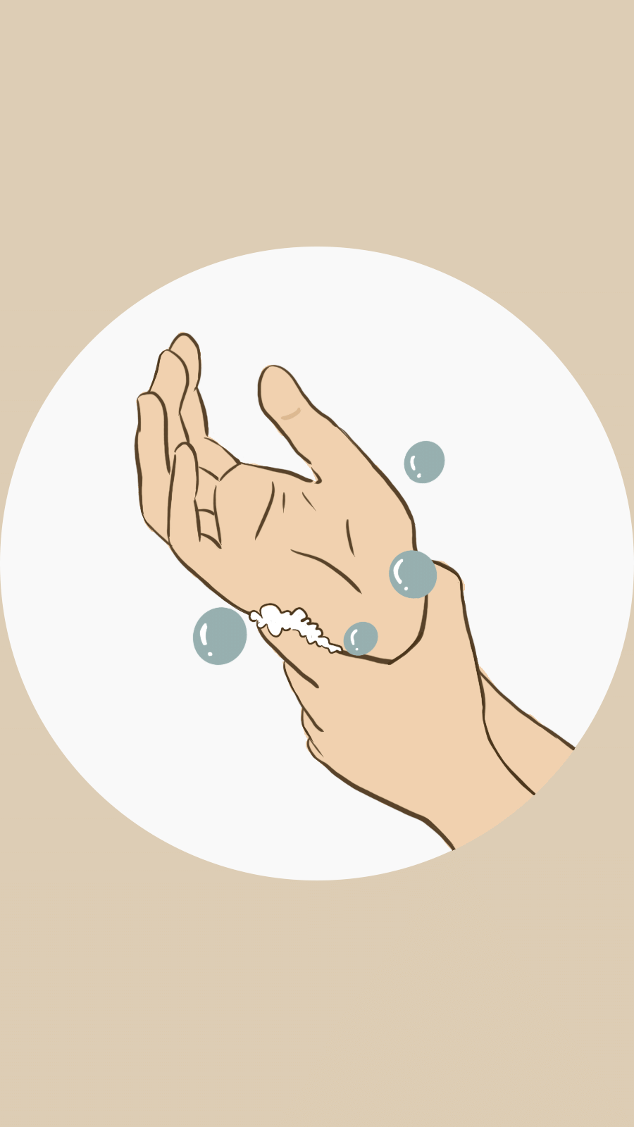 Light Brown Background Circle Wash Wrist Virus Art Simple Style Instagram Highlight