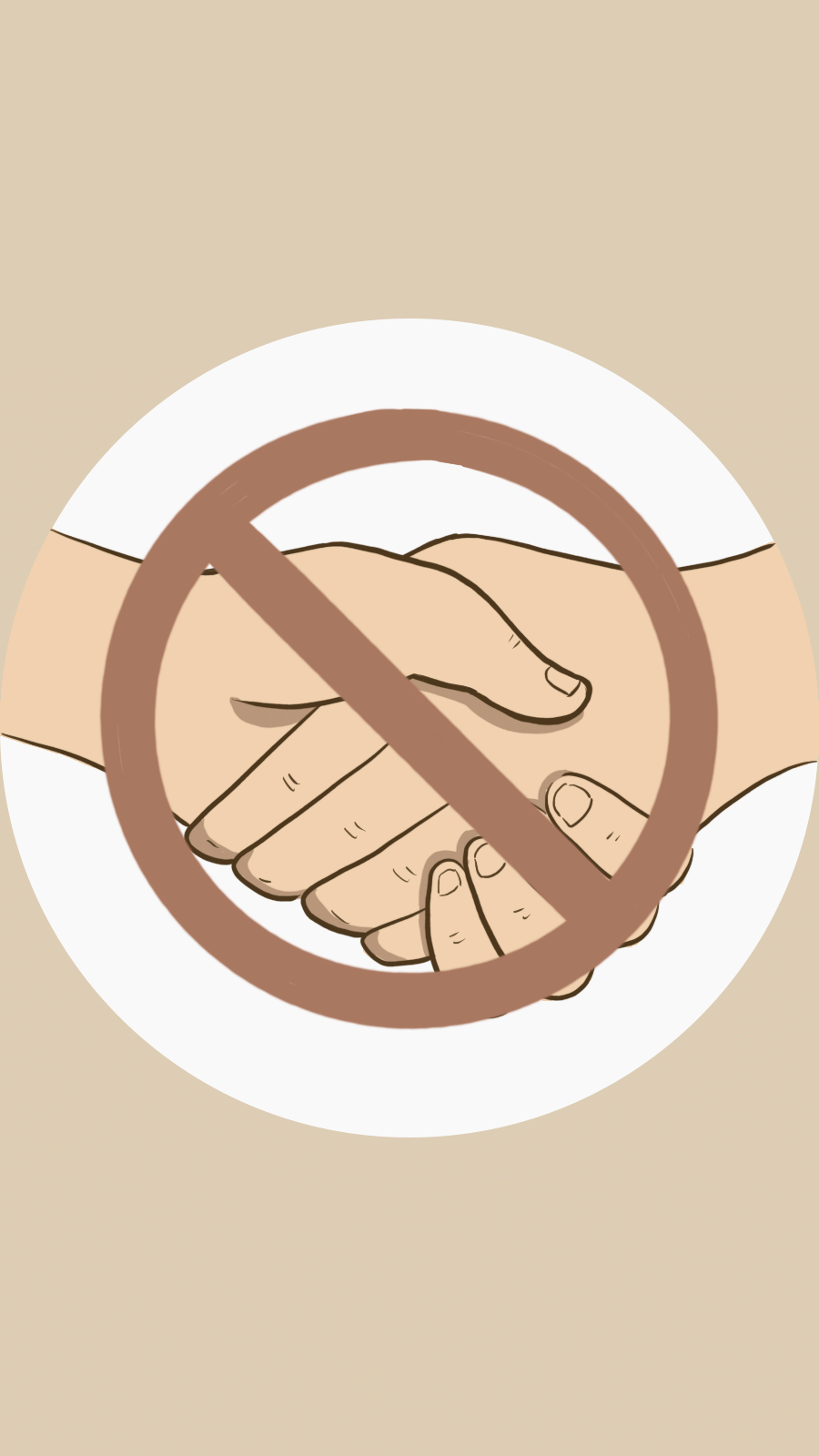 Light Brown Background Circle No Handshake Art Simple Style Instagram Highlight