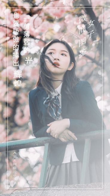 清新风微商女子图鉴正能量心语预览效果