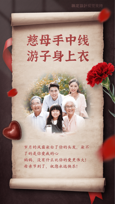 母亲节问候祝福融图海报预览效果
