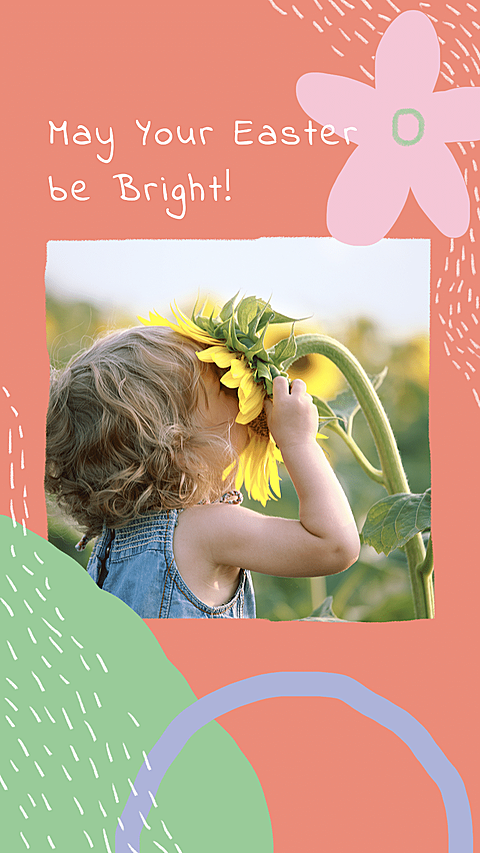 Literary Easter Greeting Kid Photo Display Instagram Story