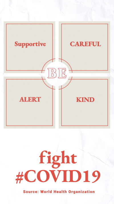 Fashion Square Frame Fight The Epidemic COVID-19 Text Instagram Story