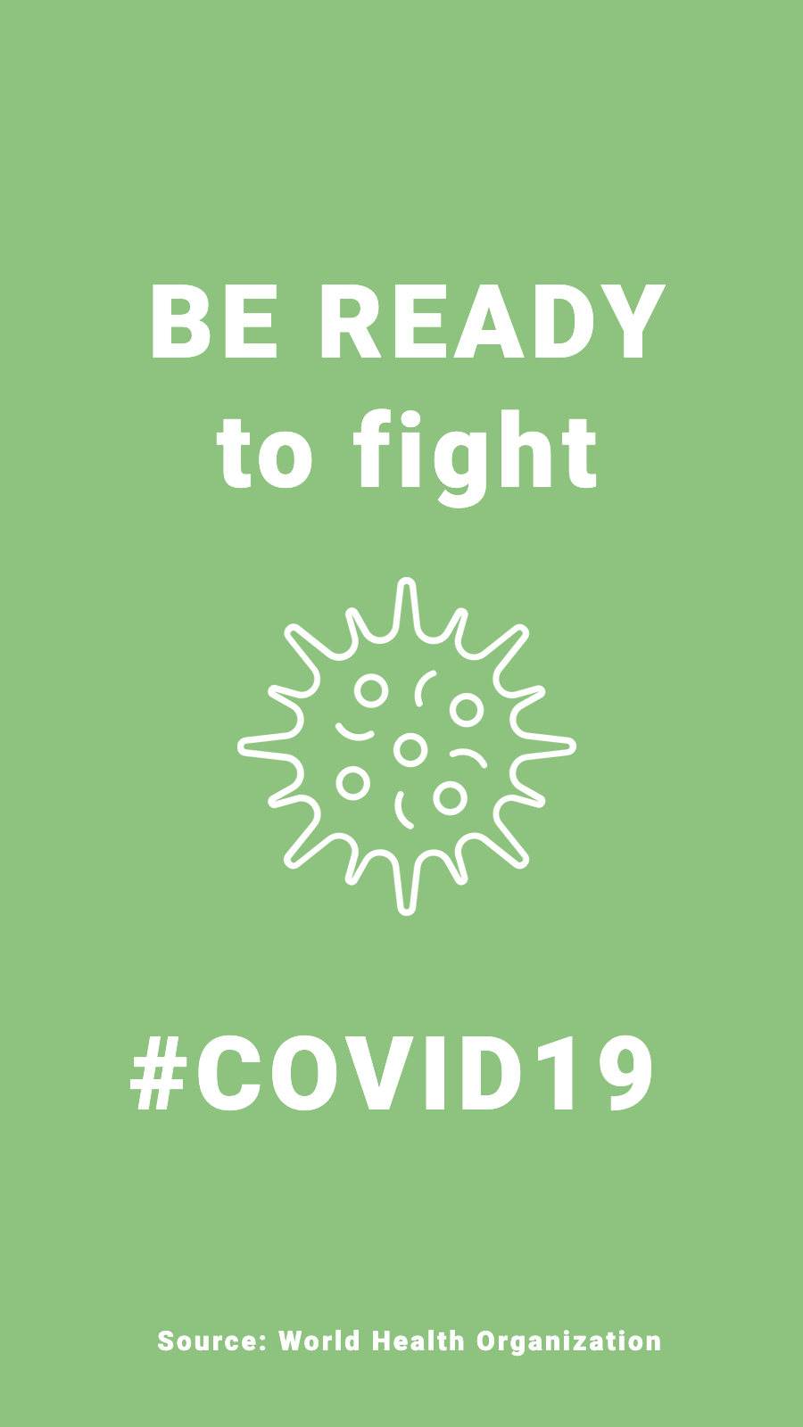 Green Background Fight COVID19 Simple Fashion Style Poster Instagram Story预览效果