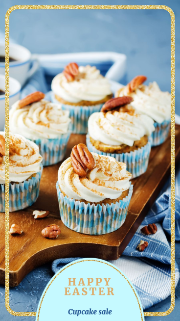 Simple Fashion Easter Cupcake Sale Instagram Story预览效果