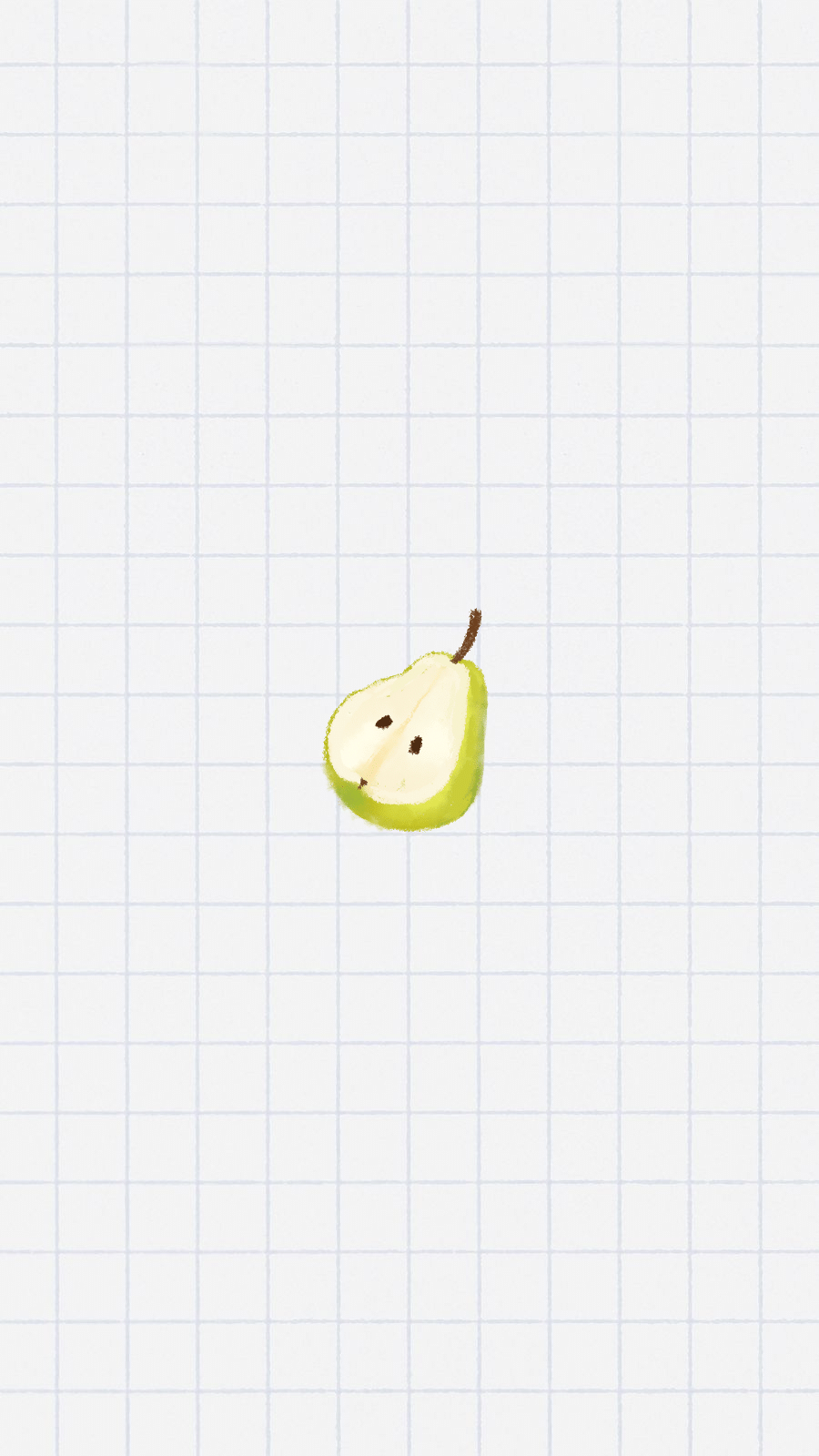 Simple Grid Background Hand Painted Mini Fruits Pear Illustration Instagram Highlight