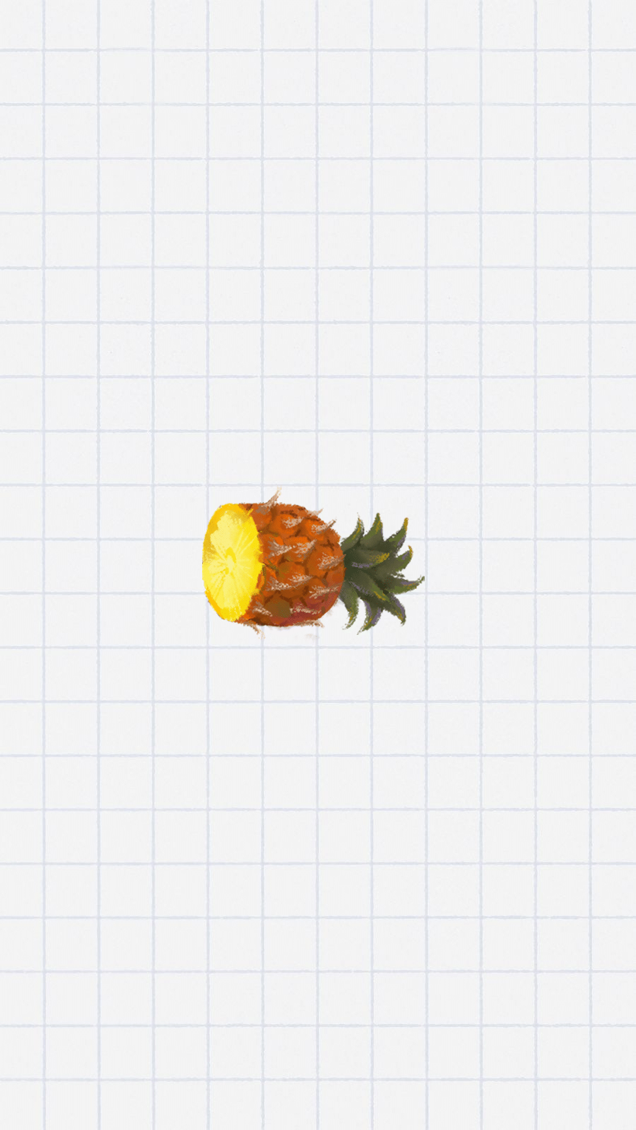 Simple Grid Background Hand Painted Pineapple Instagram Highlight