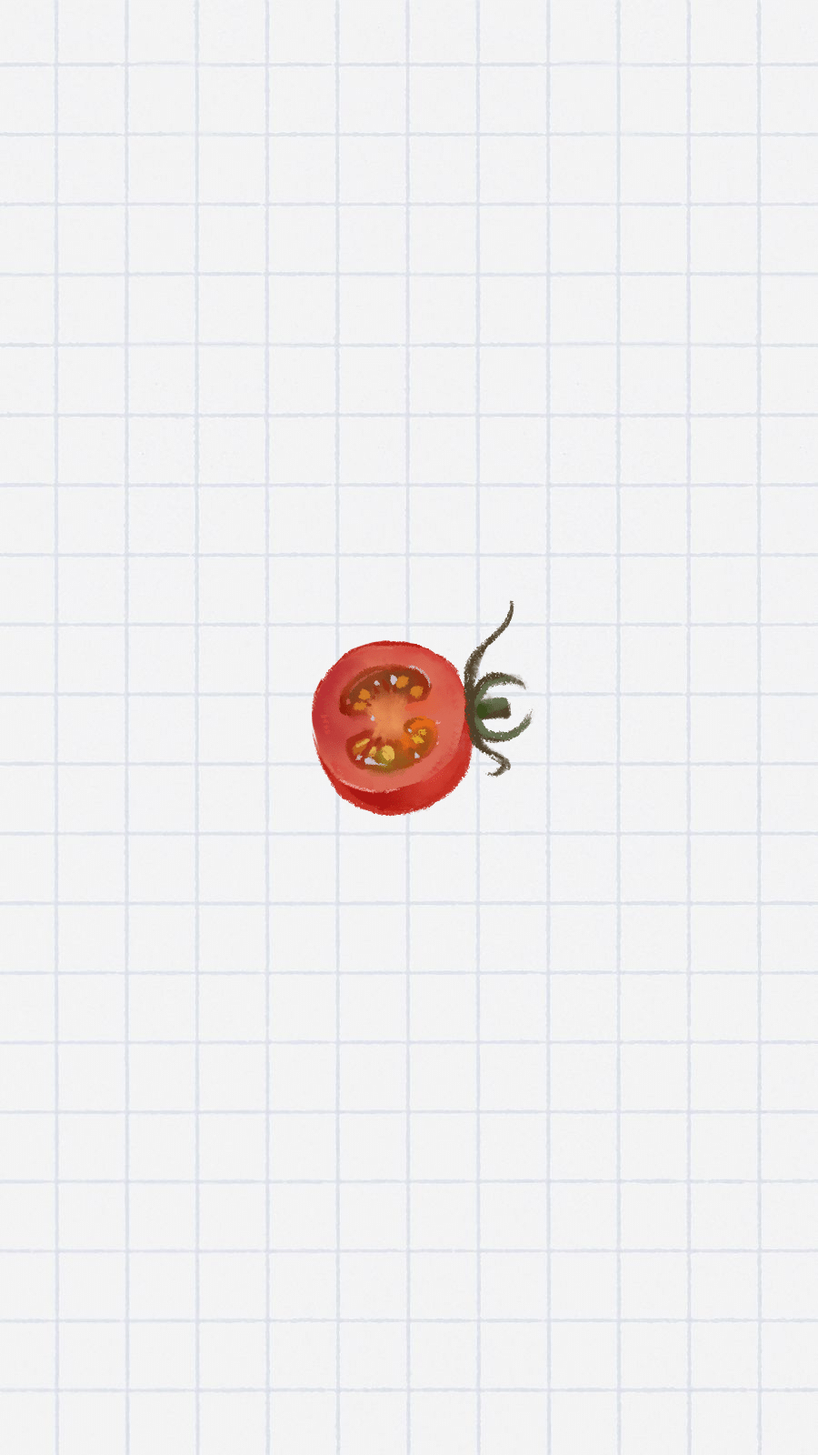 Grid Background Hand Painted Mini Fruits Tomato Illustration Instagram Highlight
