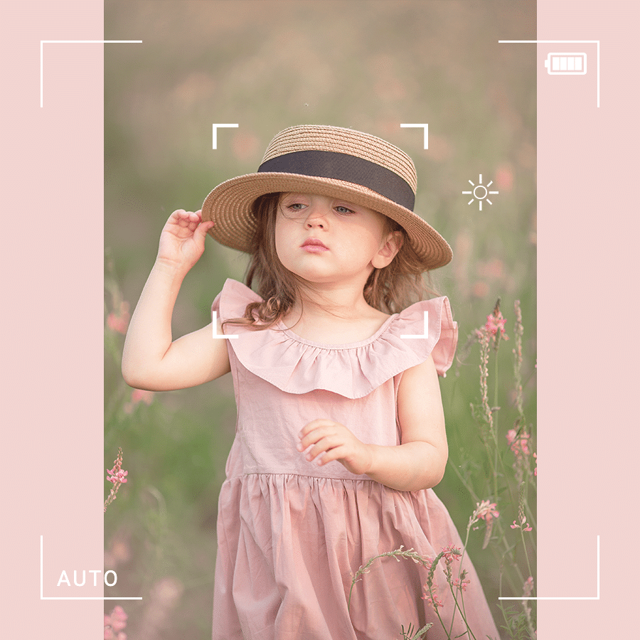 Pink Background Children Photo Fashion Simple Style Poster Camera Simulation Instagram Post