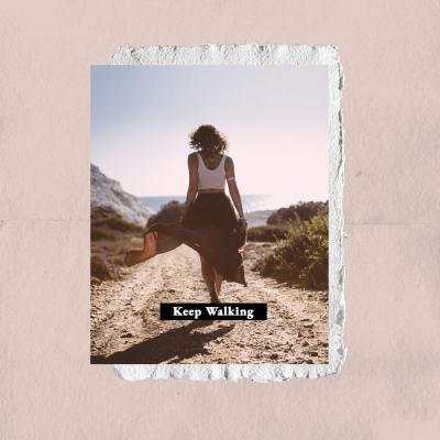Literary Paper Tearing Frame Keep Walking Woman Record Instagram Highlight