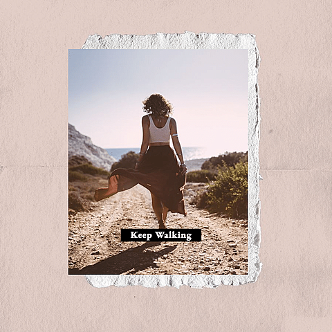 Literary Paper Tearing Frame Keep Walking Woman Record Instagram Highlight