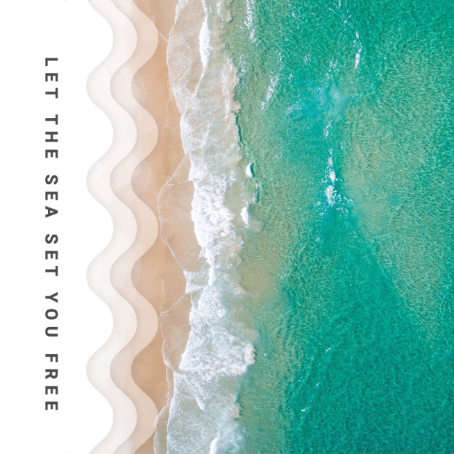 Sea Beach Photo Incentive Text Fashion Simple Style Poster Instagram Post预览效果