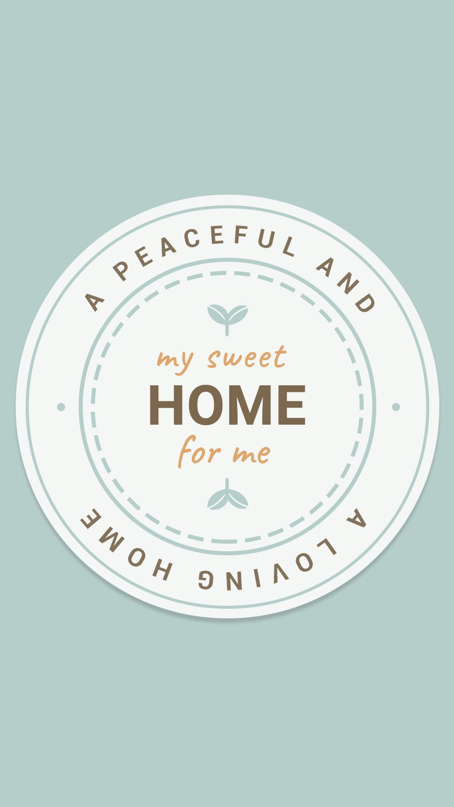 Cyan Background Dotted Solid Line Circle Green Leaf Text Class Retro Simple Style Instagram Highlight