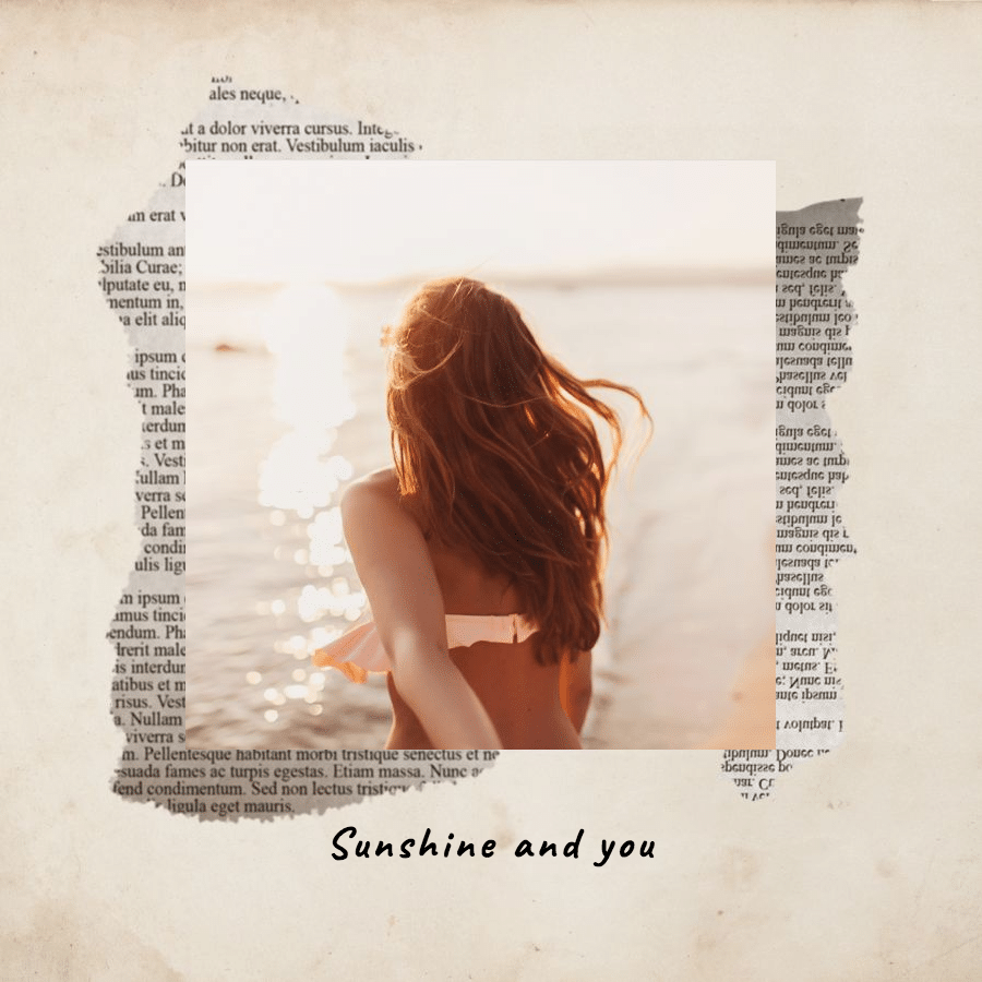 Newspaper Background Special Frame Woman Photo Simple Art Retro Style Poster Instagram Highlight