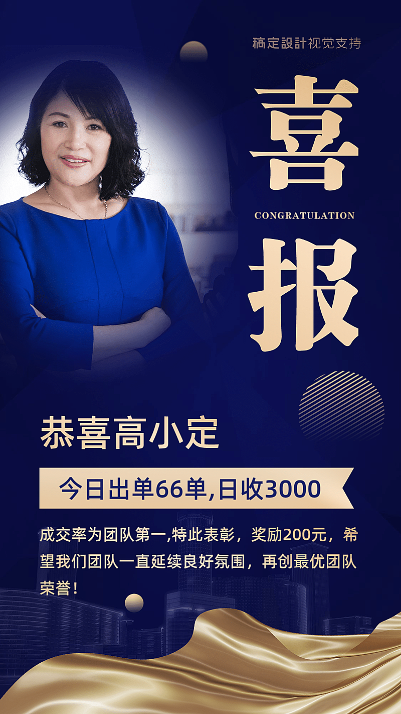 喜报个人表彰今日出单宣传海报