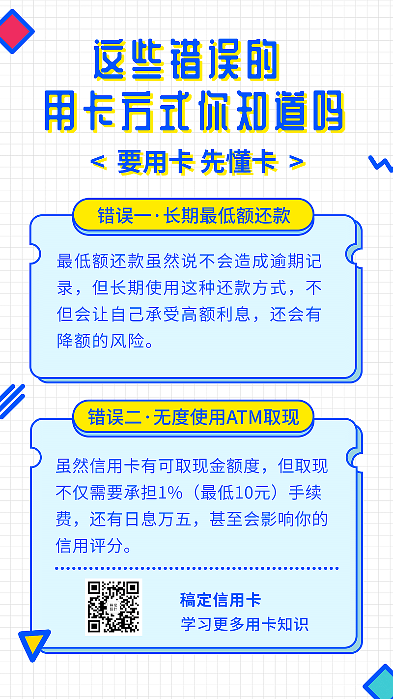 金融保险信用卡用卡方式科普简约海报