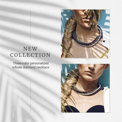 Simple Fashion Diamond Necklace New Arrival Instagram Post
