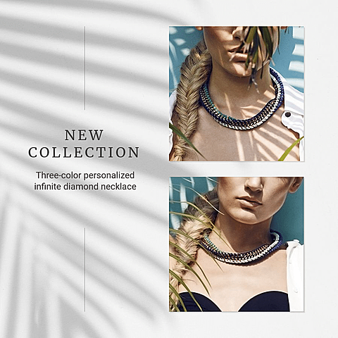 Simple Fashion Diamond Necklace New Arrival Instagram Post