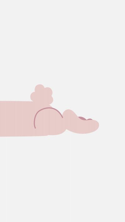 Cute Cartoon Hand Painted Pink Rabbit Tail Paw Instagram Highlight