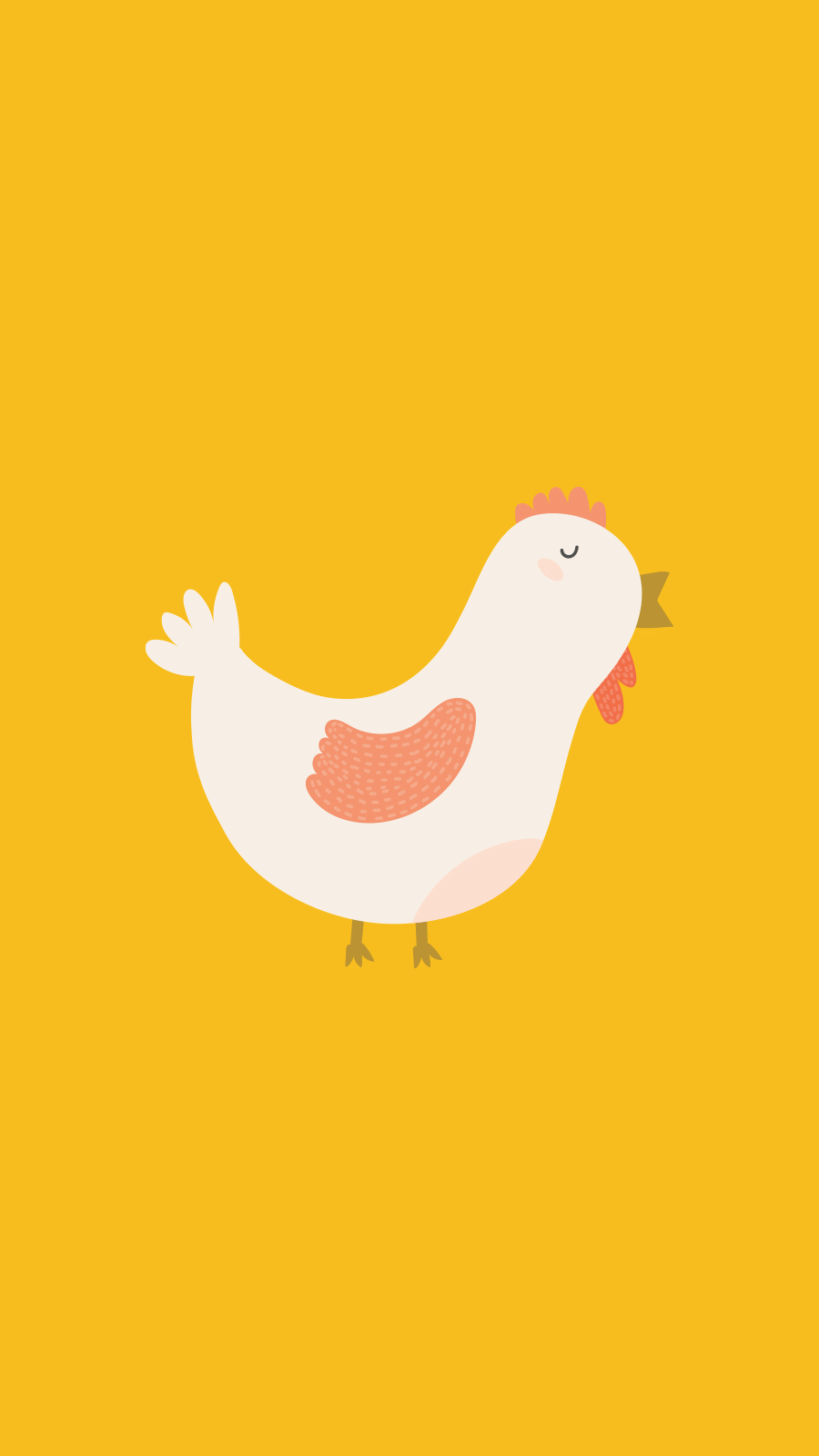 Easter Festival Orange Yellow Background Chicken Picture Simple Art Style Instagram Highlight
