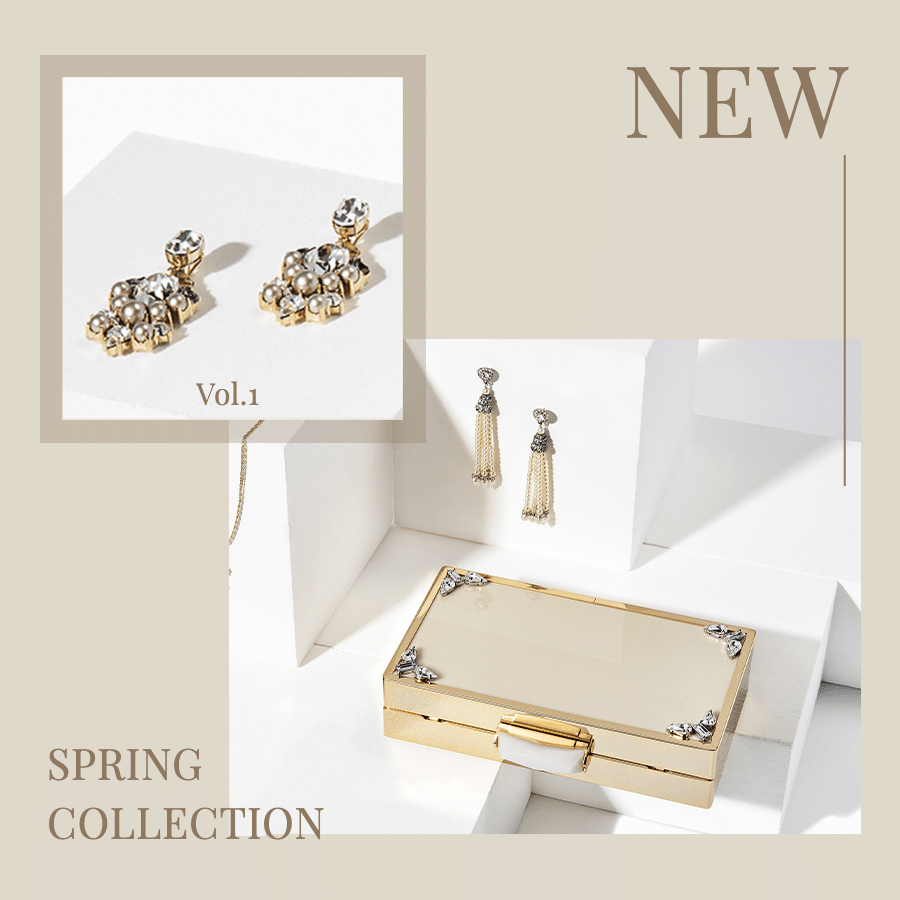Simple Fashion Jewelry Spring New Collection Display Instagram Post预览效果
