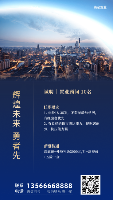 房地产销售人才招聘海报预览效果