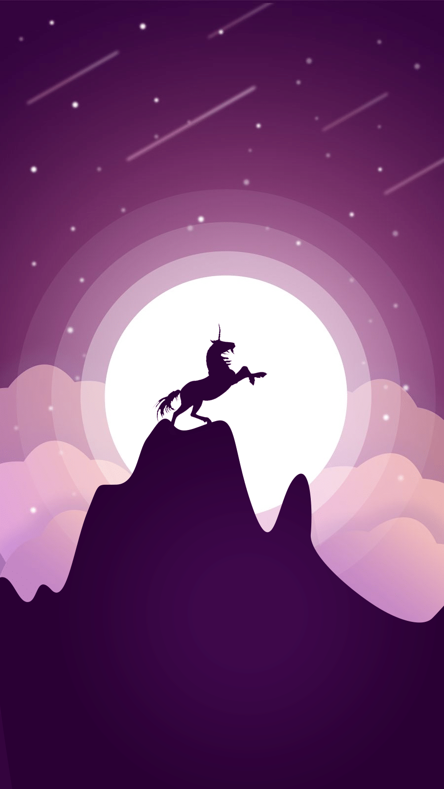 Mountain Top Unicorn Silhouette Illustration Instagram Highlight