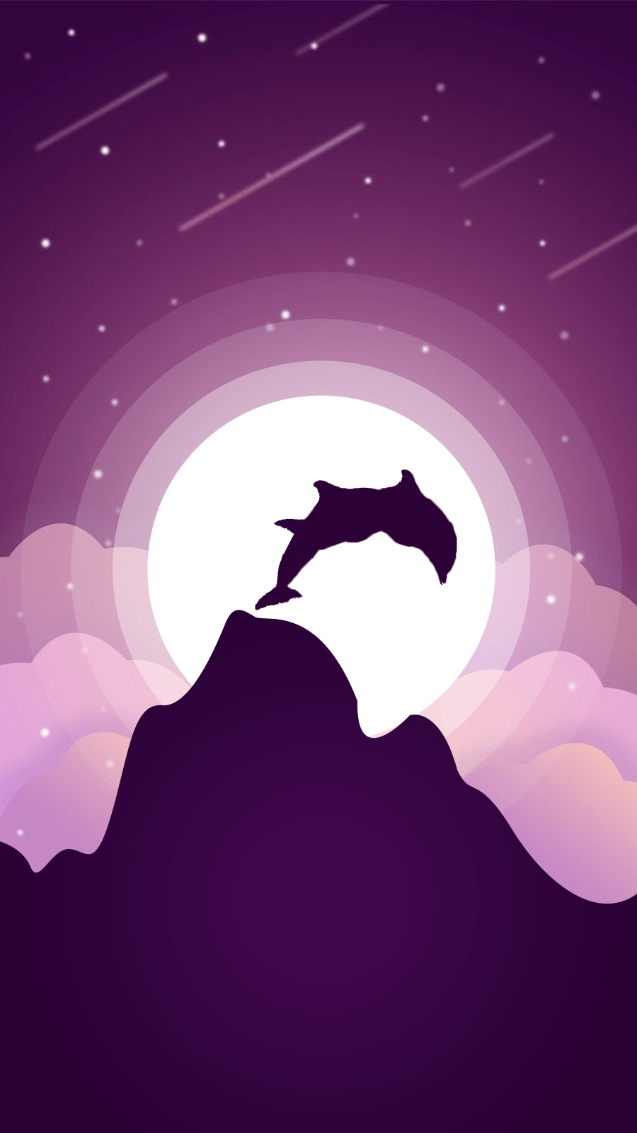 Fashion Mountain Top Dolphin Silhouette Illustration Instagram Highlight