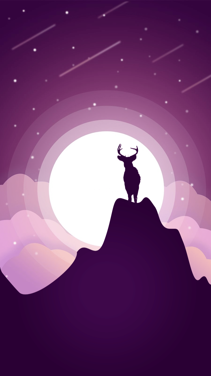 Mountain Top Elk Silhouette Illustration Instagram Highlight