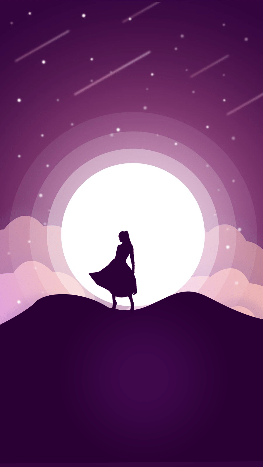 Mountain Top Girl Silhouette Illustration Instagram Highlight