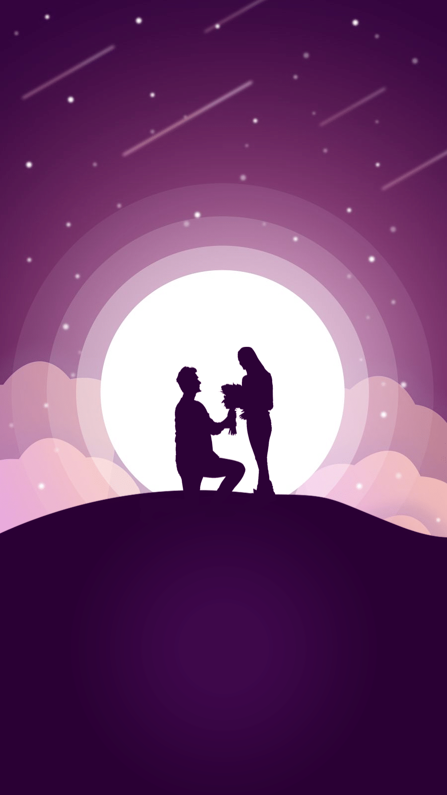 Creative Mountain Top Couple Silhouette  Illustration Instagram Highlight