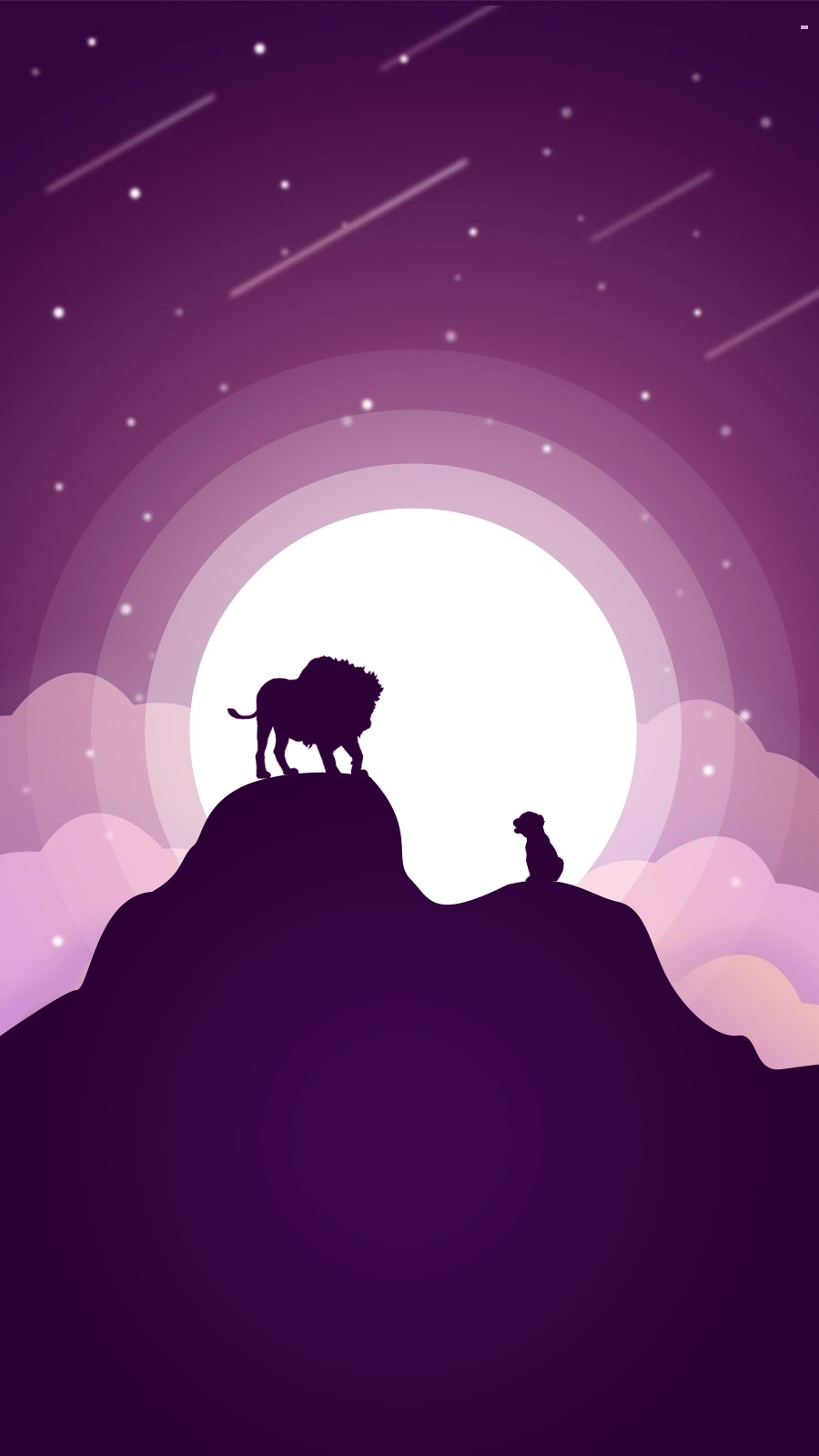 Creative Mountain Top Lion Silhouette Illustration Instagram Highlight