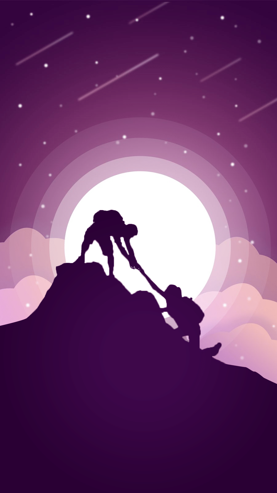 Mountain Top Climbing silhouette Illustration Instagram Highlight