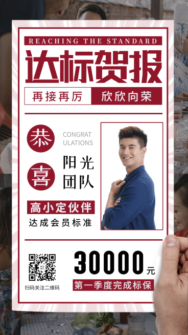 金融保险达标贺报人物照片报纸风创意海报预览效果