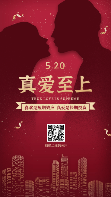 金融保险520情人节告白节真爱至上节日祝福海报预览效果