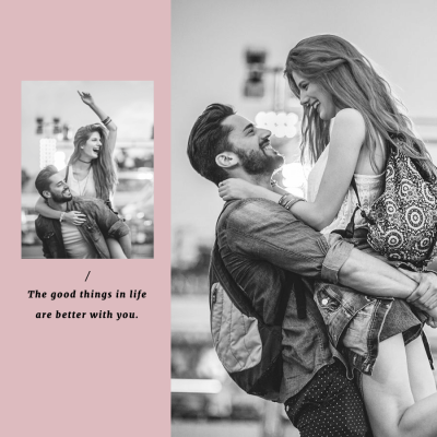 Fashion Black Filter Couple Happy Time Record Instagram Post