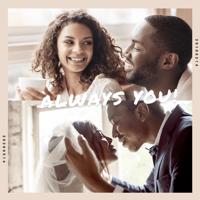 Couple Kiss Photo Romantic Love Fashion Simple Style Poster Instagram Post预览效果