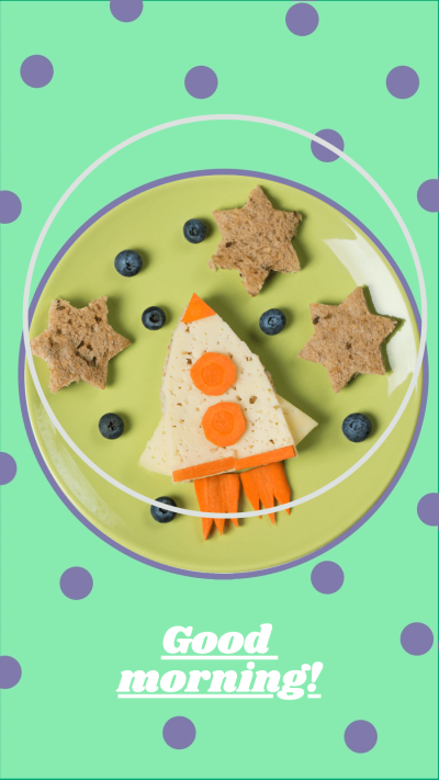 Simple Fresh Style Ring Element Health Breakfast Display Instagram Story