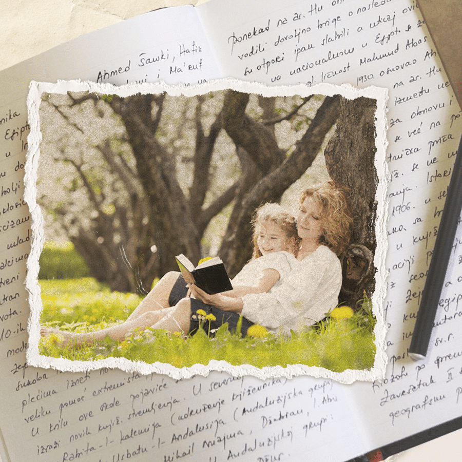 Retro Note Background Mother's Day Paper Tearing Frame Photo Instagram Highlight