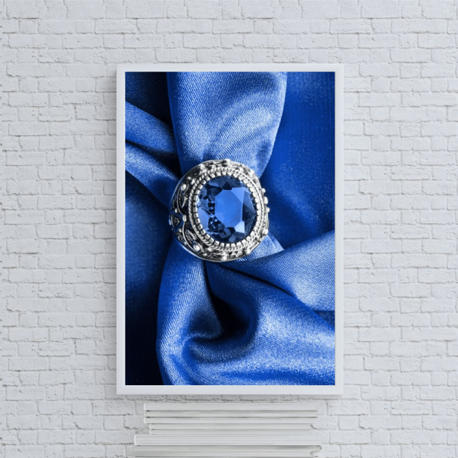 Wall Background Sapphire Ring Photo Jewellery Promotion Fashion Simple Style Poster Ecommerce Product预览效果