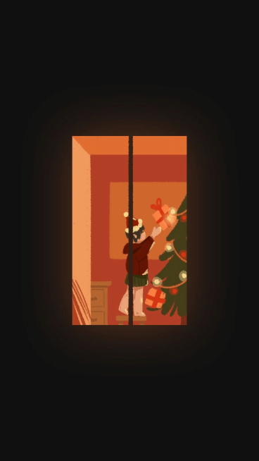 Hand Painted Rectangle Frame Christmas Kid Instagram Highlight预览效果