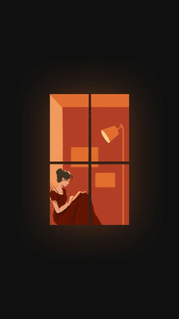 Hand Painted View from the Window Reading Girl Illustration Instagram Highlight预览效果