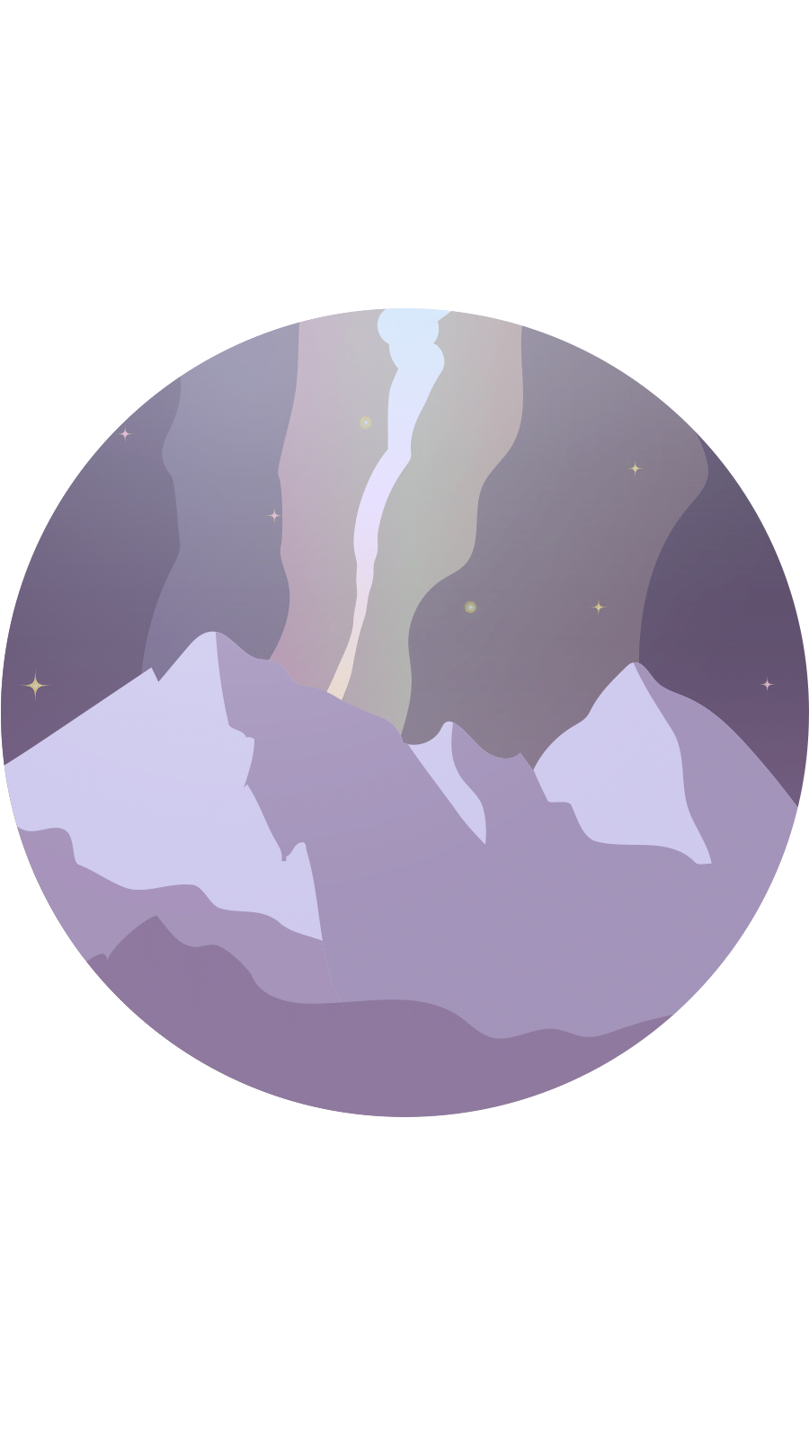 Circle Frame Nature Wildlife Cartoon Mountain  Illustration Instagram Highlight