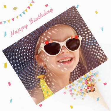 Children Personal Photo Happy Birthday Fashion Simple Style Poster Instagram Story