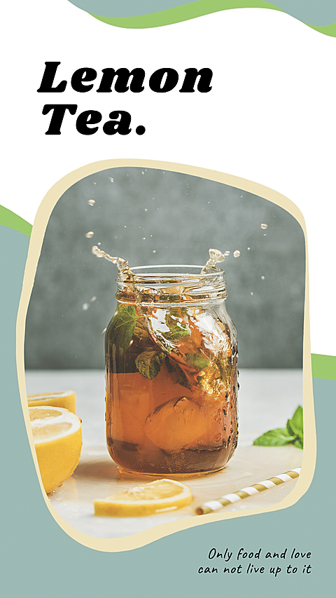 Retro Style Lemon Tea Display Introduction Instagram Story